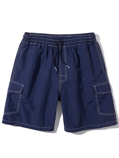 SHEIN Side Pockets Drawstring Waist Cargo Shorts - Negative Apparel