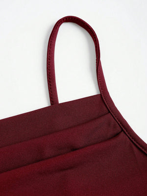 SHEIN Solid Ruched Cami Dress - Negative Apparel