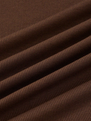 SHEIN Solid Ruched Ribbed Knit Dress - Negative Apparel