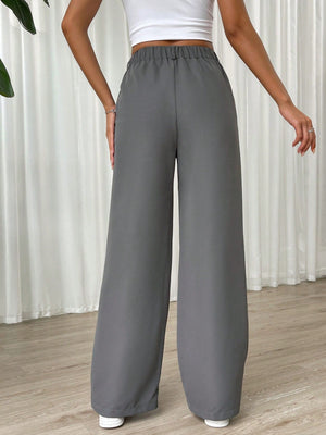 SHEIN Solid Wide Leg Pants - Negative Apparel