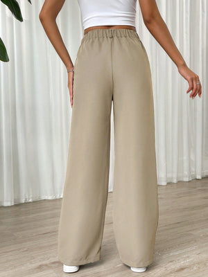 SHEIN Solid Wide Leg Pants - Negative Apparel