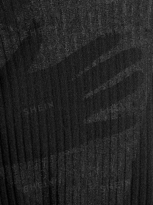 SHEIN Two Tone Lettuce Trim Tee - Negative Apparel