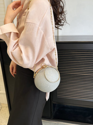 Shiny 1 Ball Design Tote Bag Evening Bag - Negative Apparel