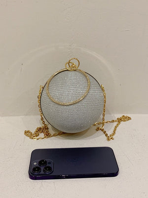 Shiny 1 Ball Design Tote Bag Evening Bag - Negative Apparel