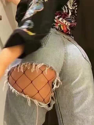 Simple High Waist Fishnet Tights - Negative Apparel