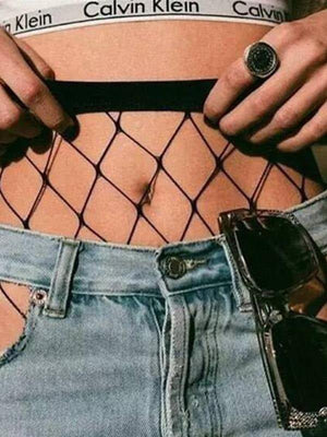 Simple High Waist Fishnet Tights - Negative Apparel