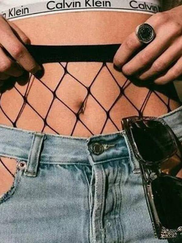 Simple High Waist Fishnet Tights - Negative Apparel