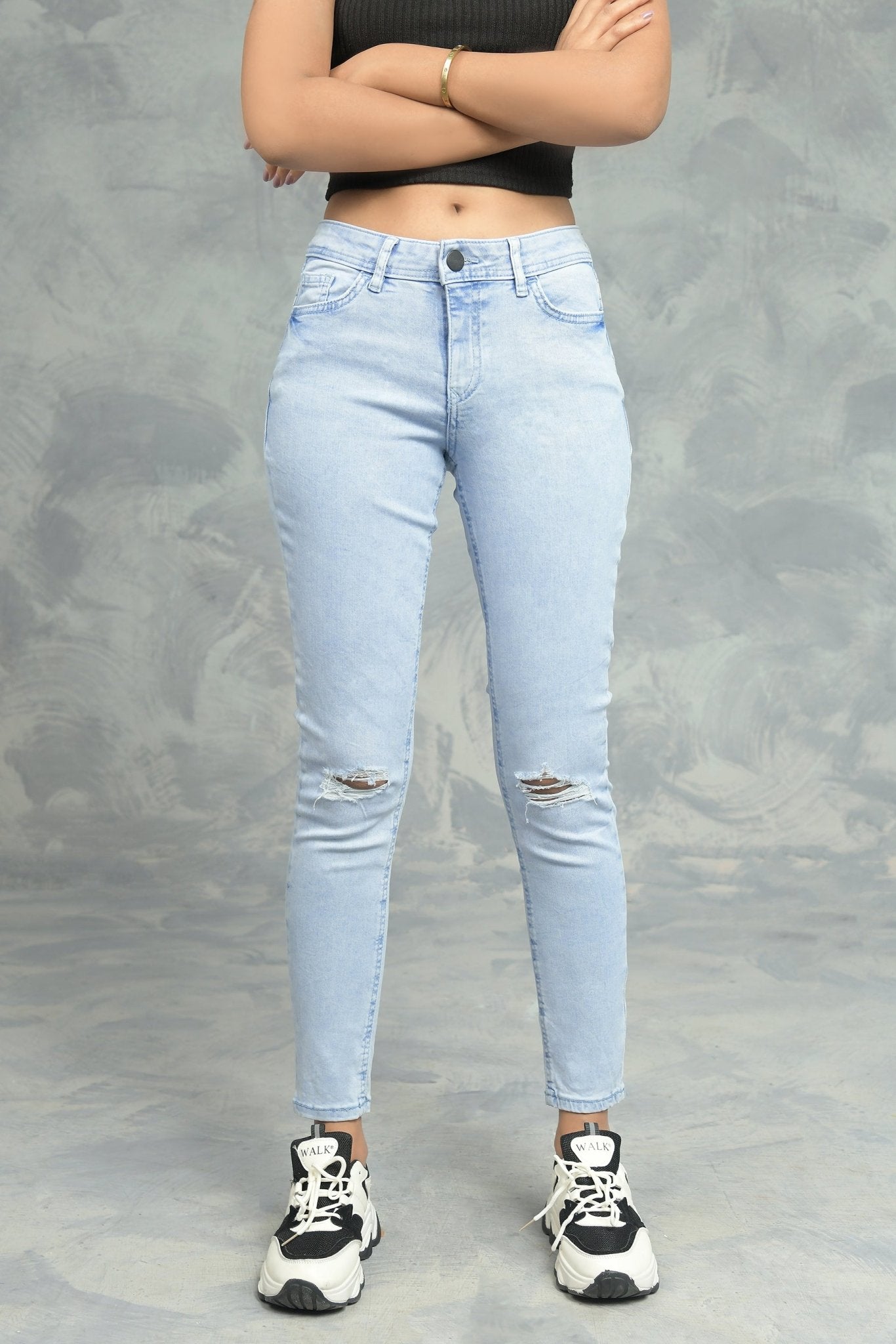 Slim Fit Ripped Jeans - Negative Apparel