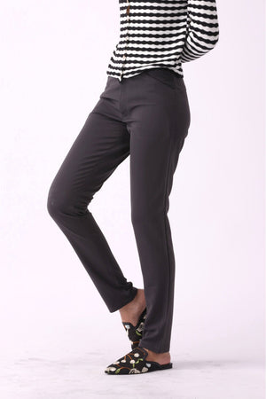 Solid Buttoned Carrot Pants - Negative Apparel