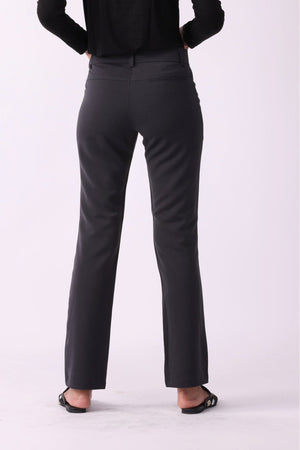 Solid Buttoned Straight Fit Pants - Negative Apparel