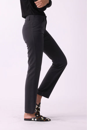 Solid Buttoned Straight Fit Pants - Negative Apparel