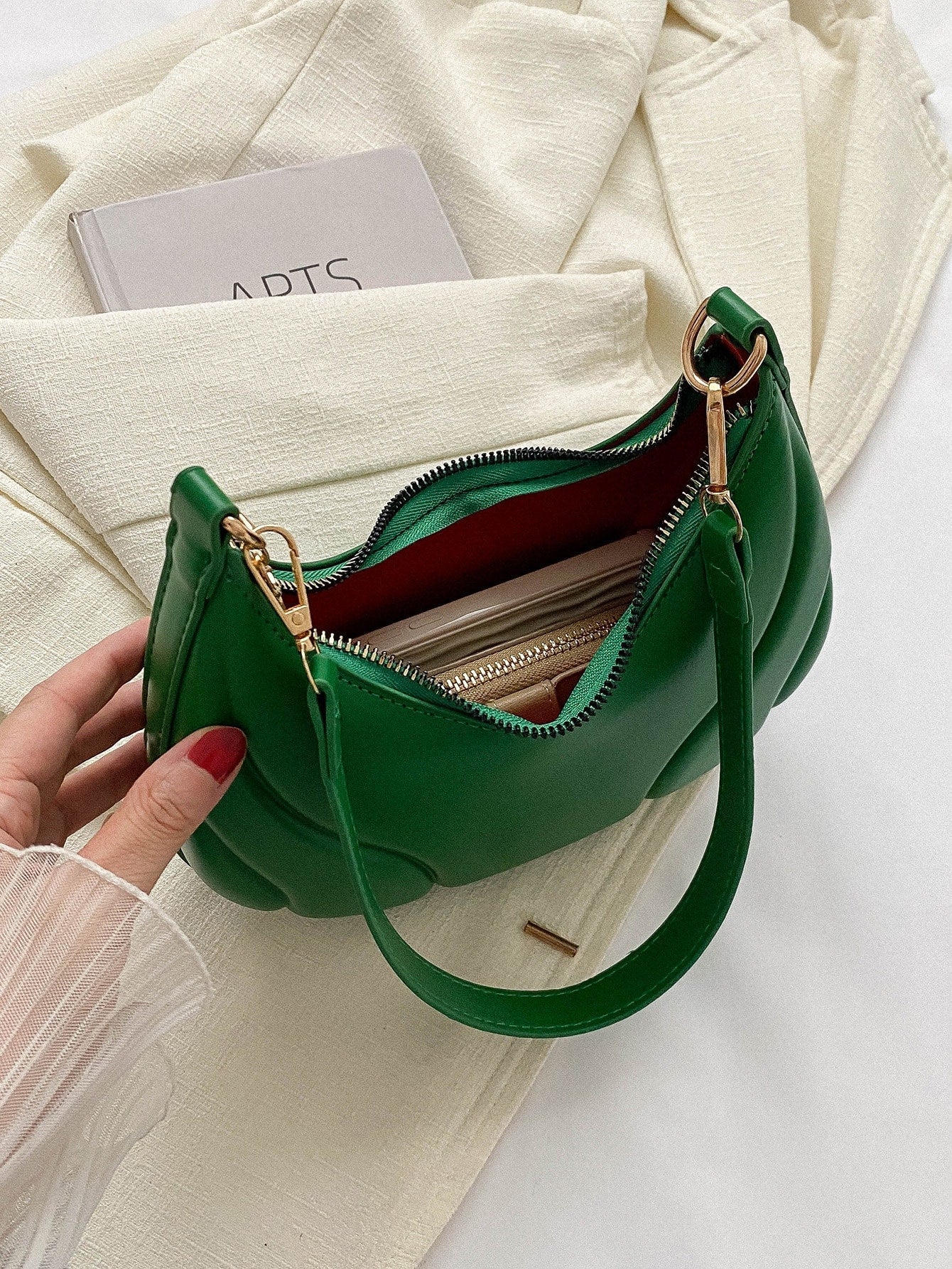 Solid Color Versatile Shoulder Bag For Women - Negative Apparel