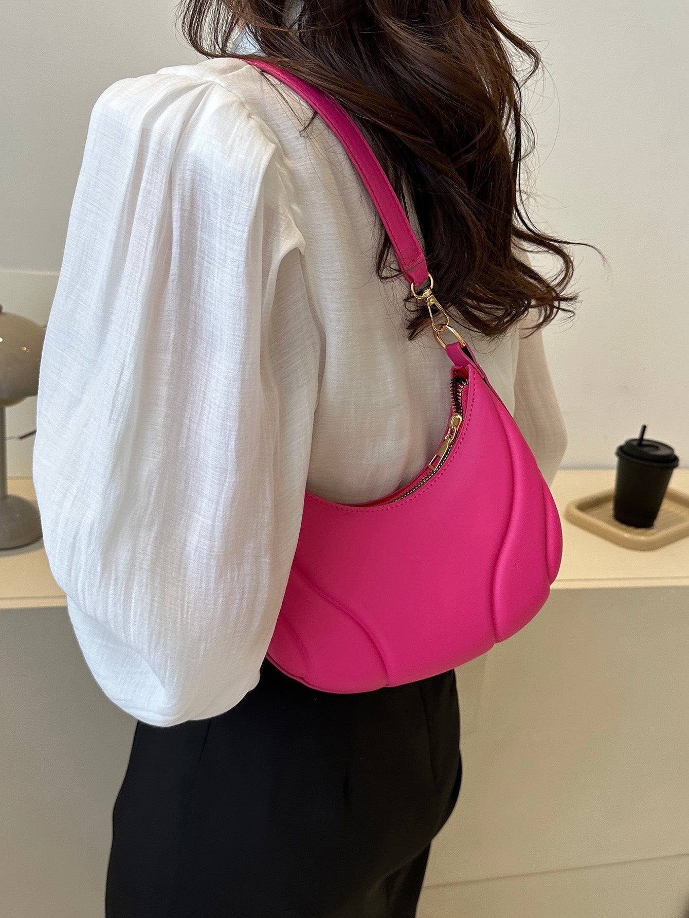 Solid Color Versatile Shoulder Bag For Women - Negative Apparel