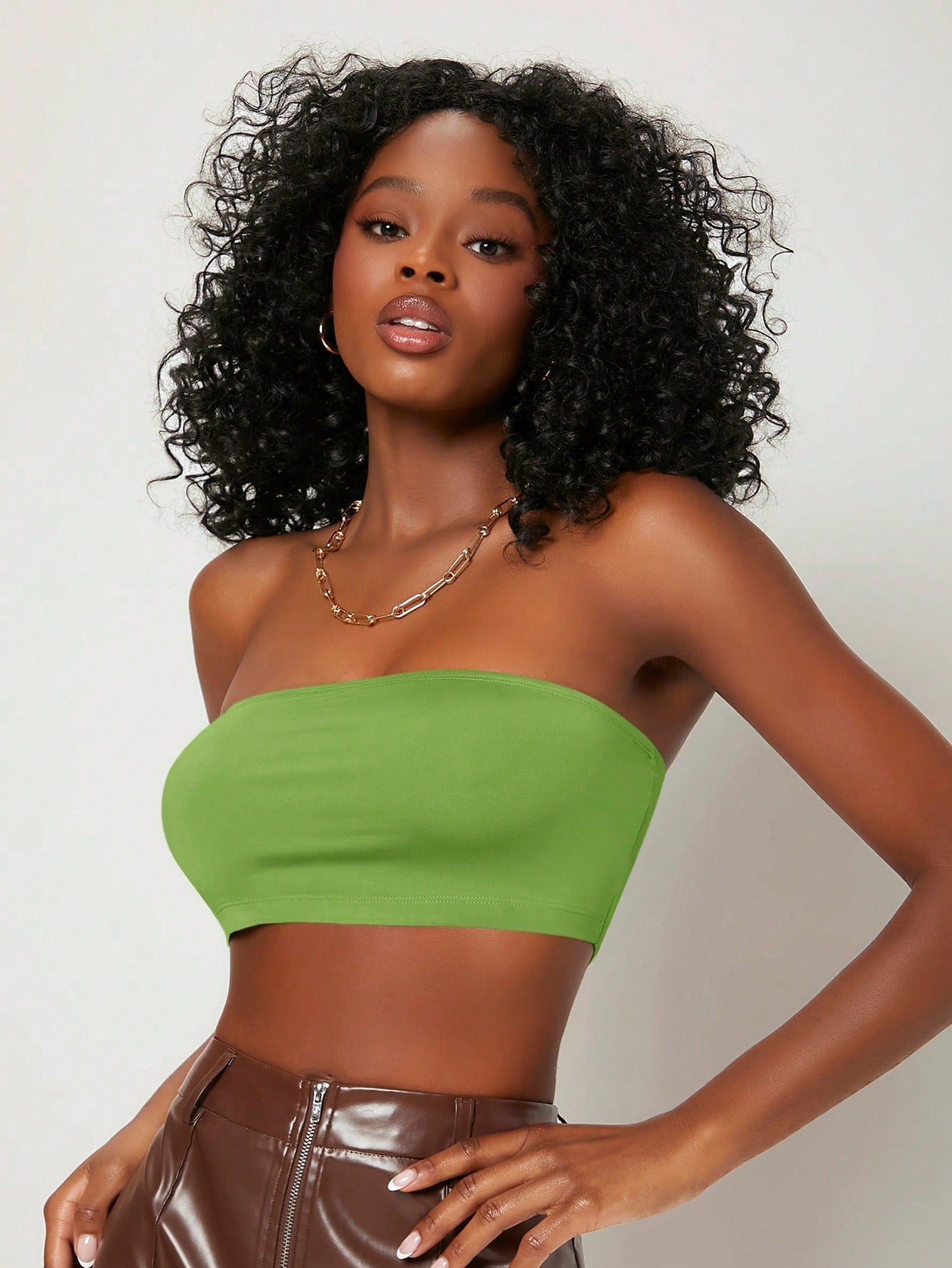 SHEIN Frenchy Solid Crop Tube Top