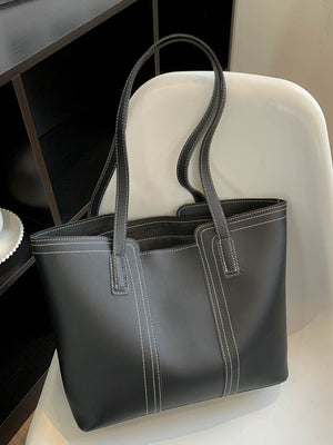 Stitch Detail Shoulder Tote Bag - Negative Apparel