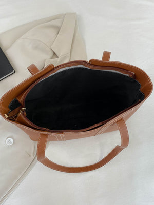 Stitch Detail Shoulder Tote Bag - Negative Apparel