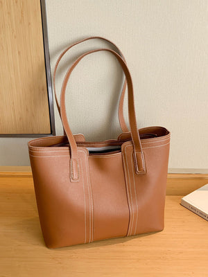 Stitch Detail Shoulder Tote Bag - Negative Apparel