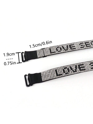 Sxy Multicolored Rhinestone Bra Straps, Detachable Bra Strap Decorative Band For Women's Bra - Negative Apparel