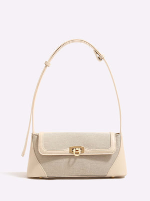 Two Tone Flap Baguette Bag - Negative Apparel