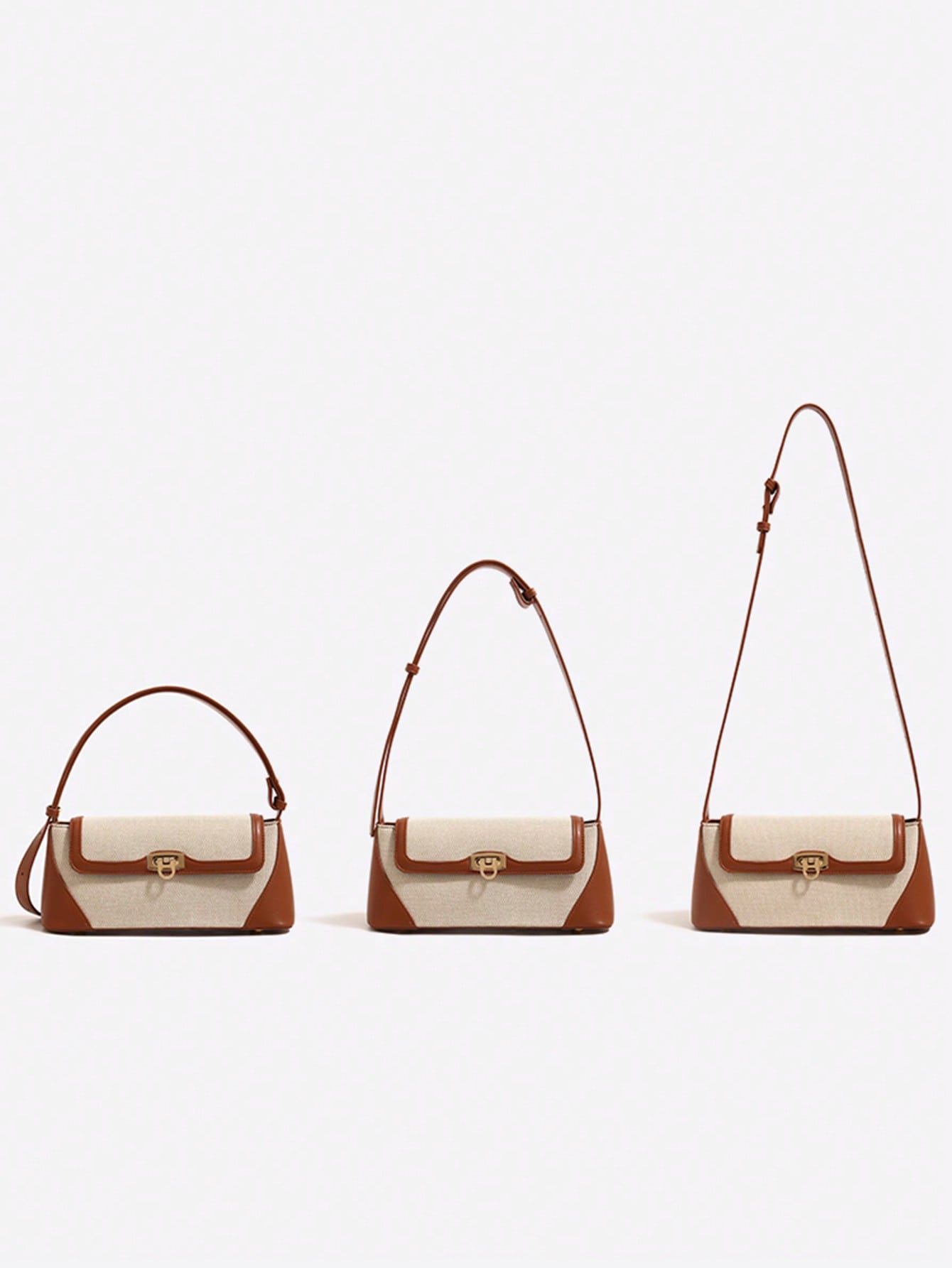 Two Tone Flap Baguette Bag - Negative Apparel
