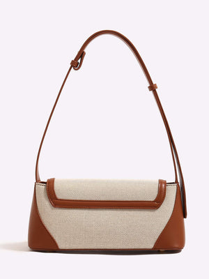 Two Tone Flap Baguette Bag - Negative Apparel