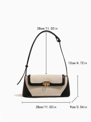 Two Tone Flap Baguette Bag - Negative Apparel