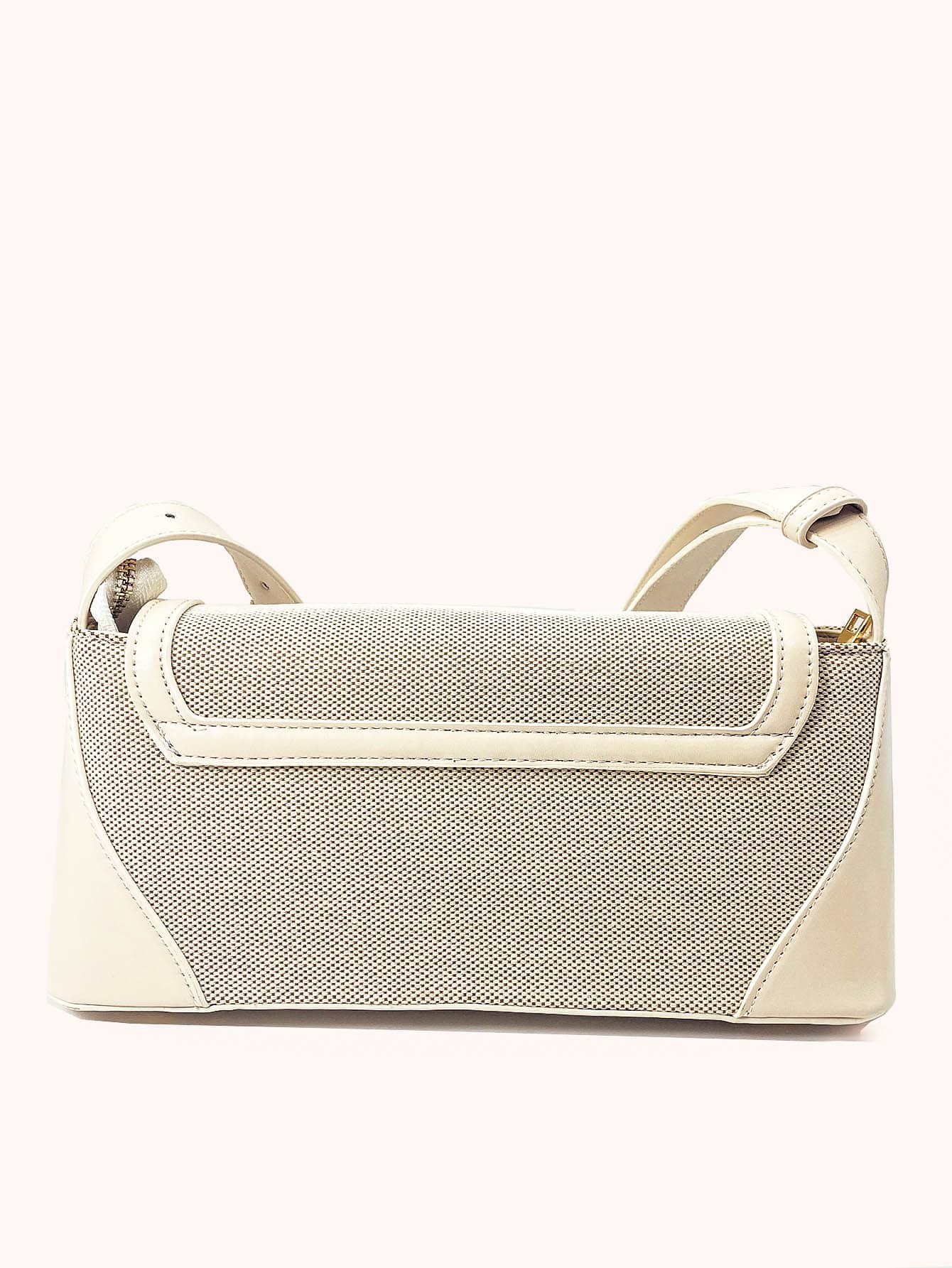 Two Tone Flap Baguette Bag - Negative Apparel