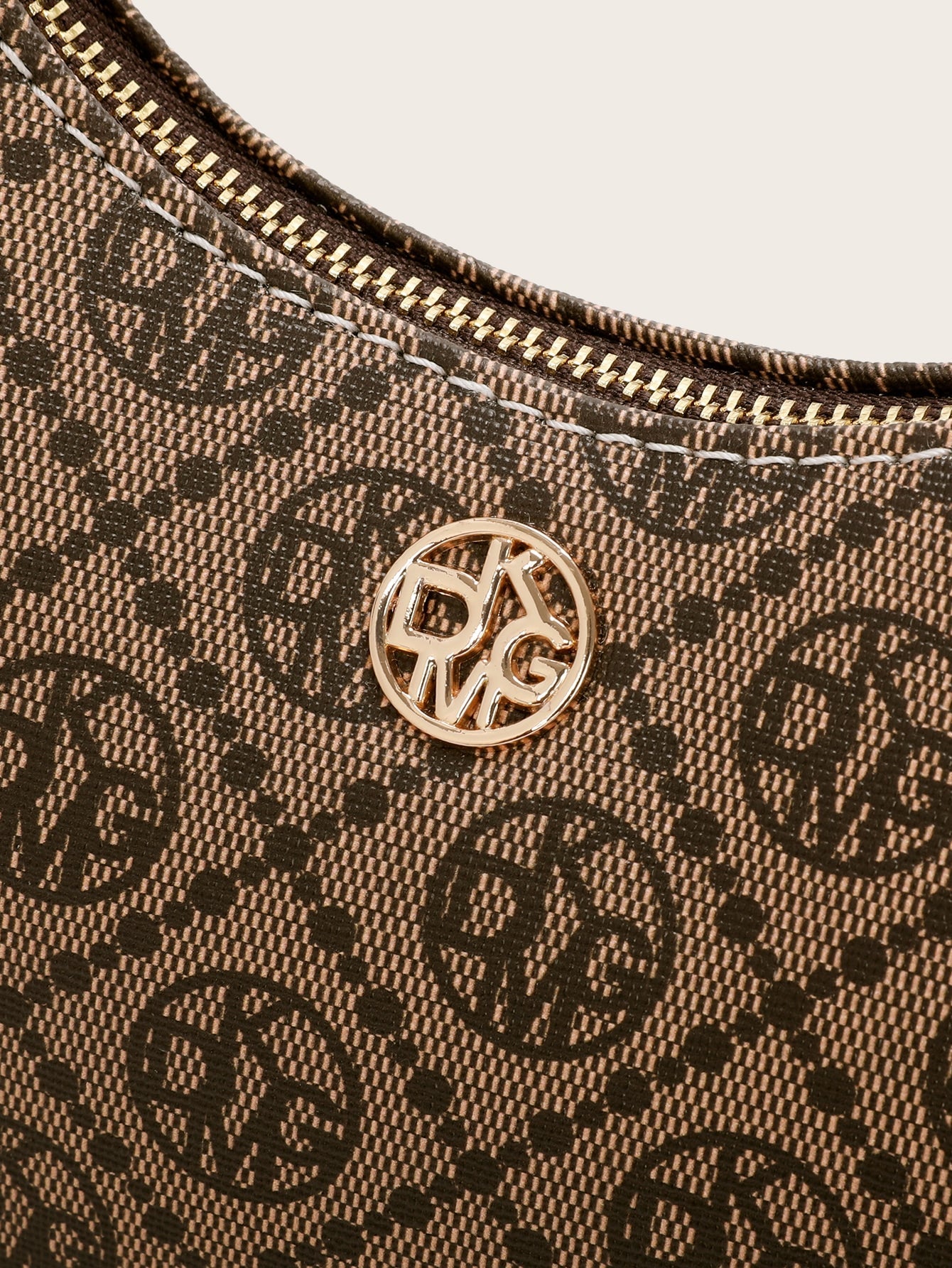 Vintage Retro Pattern Design Pu Zipper Closure Shoulder Bag - Negative Apparel