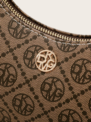 Vintage Retro Pattern Design Pu Zipper Closure Shoulder Bag - Negative Apparel