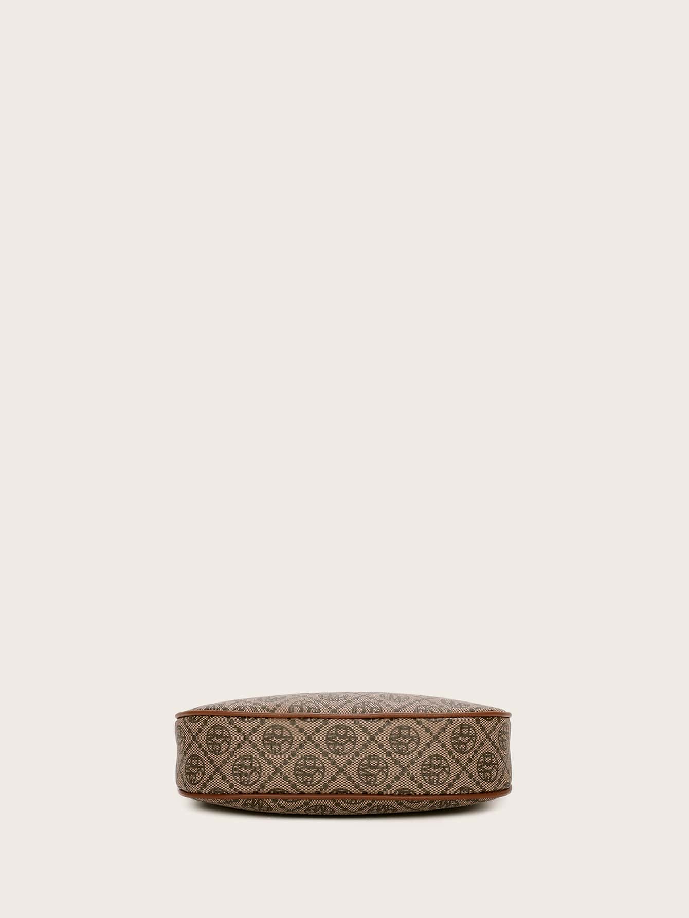 Vintage Retro Pattern Design Pu Zipper Closure Shoulder Bag - Negative Apparel