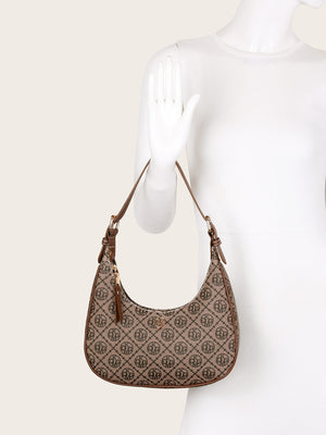 Vintage Retro Pattern Design Pu Zipper Closure Shoulder Bag - Negative Apparel