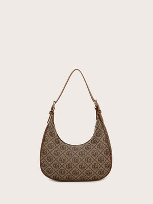 Vintage Retro Pattern Design Pu Zipper Closure Shoulder Bag - Negative Apparel