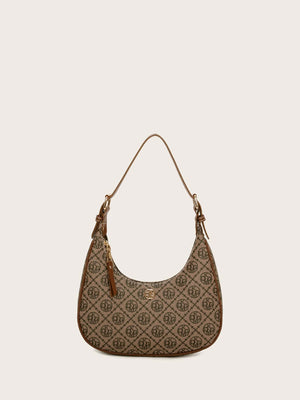 Vintage Retro Pattern Design Pu Zipper Closure Shoulder Bag - Negative Apparel