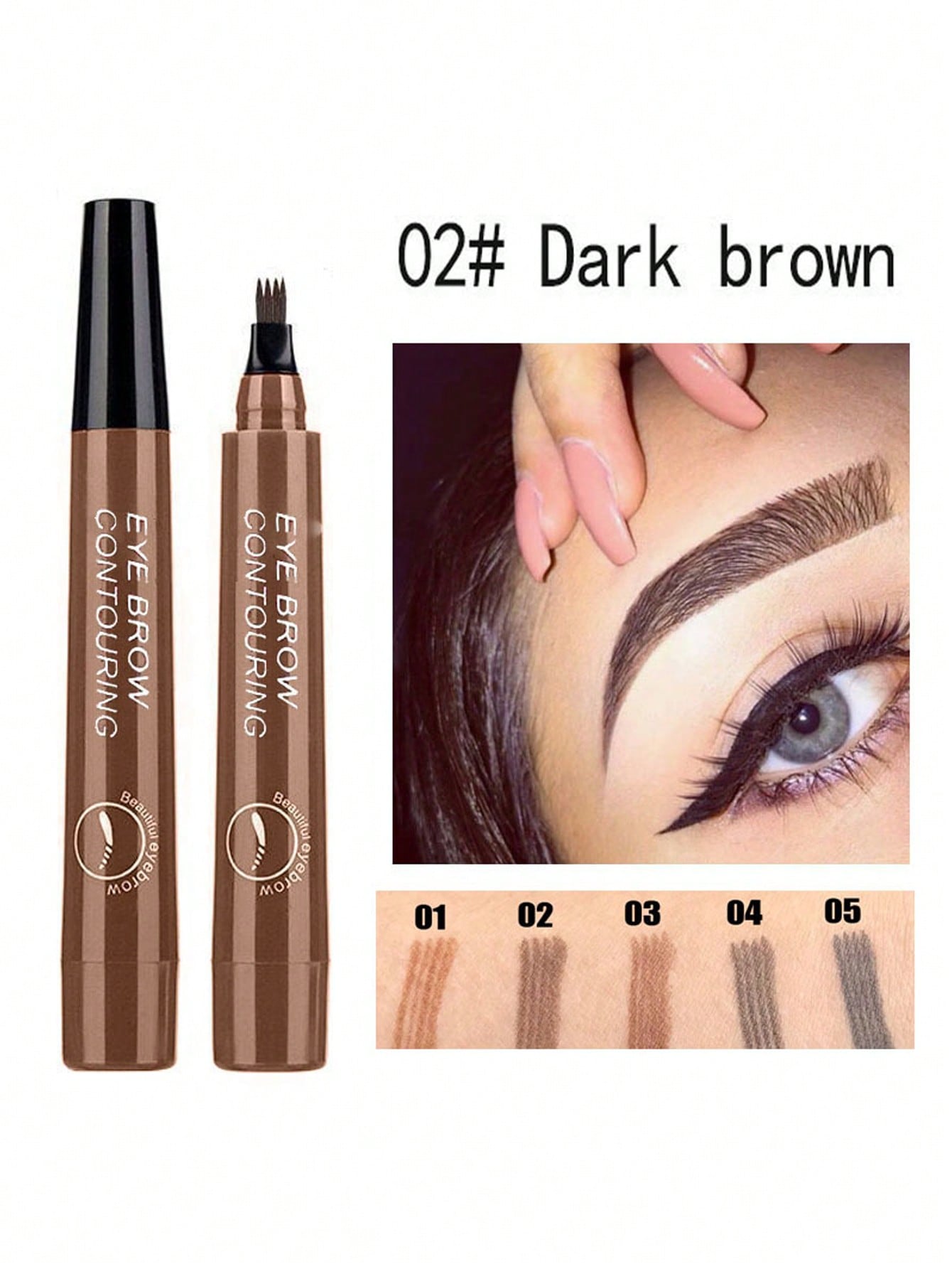 Waterproof Liquid Eyebrow Pen, Long-lasting Smudge Proof Eye Brow Makeup Product - Negative Apparel