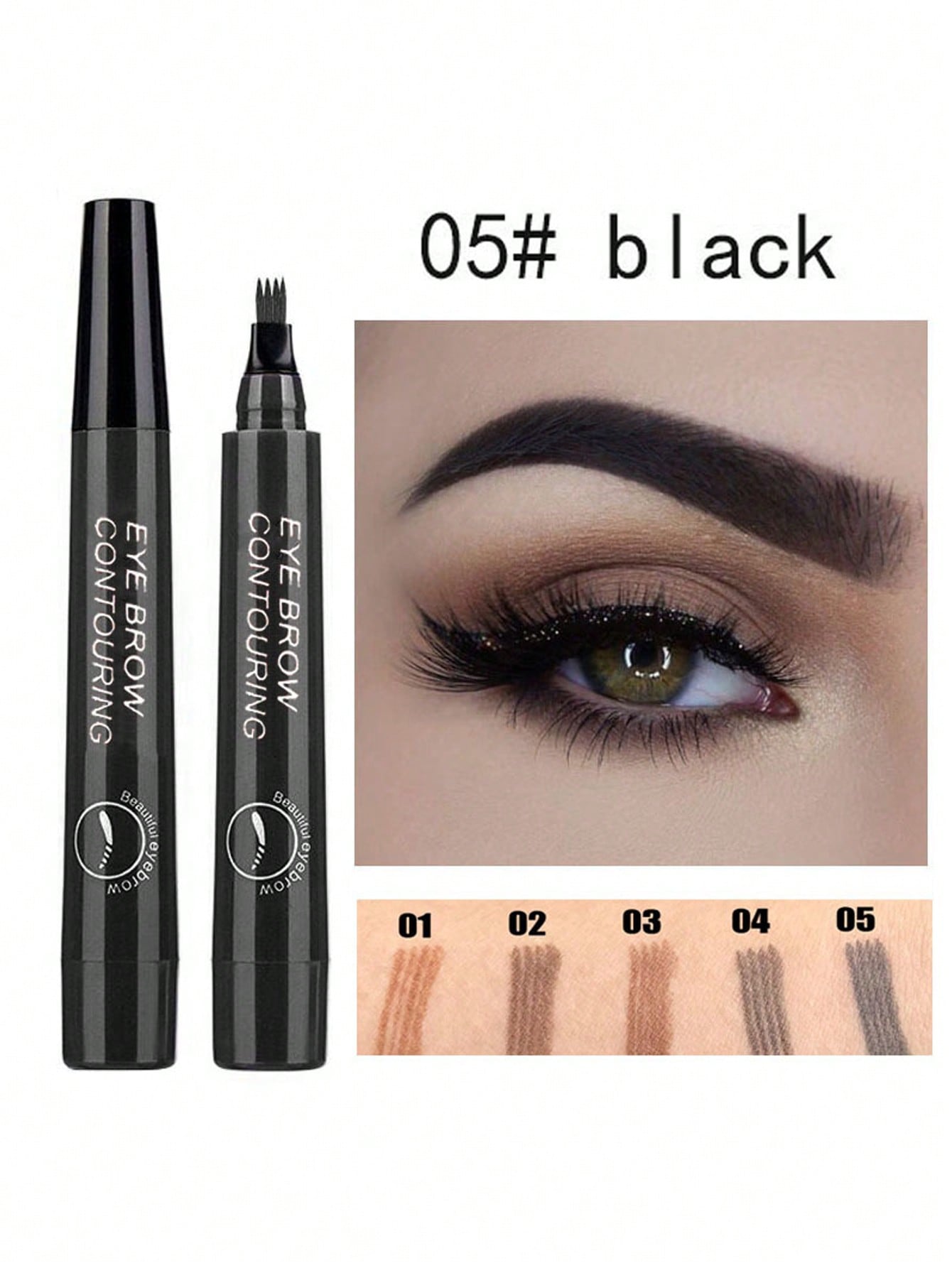 Waterproof Liquid Eyebrow Pen, Long-lasting Smudge Proof Eye Brow Makeup Product - Negative Apparel