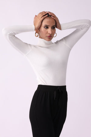 Women High Neck Full Sleeves Shirt - Negative Apparel