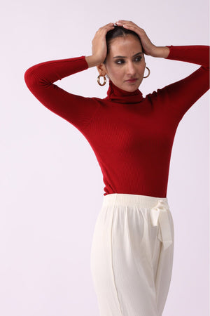 Women High Neck Full Sleeves Shirt - Negative Apparel