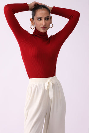 Women High Neck Full Sleeves Shirt - Negative Apparel