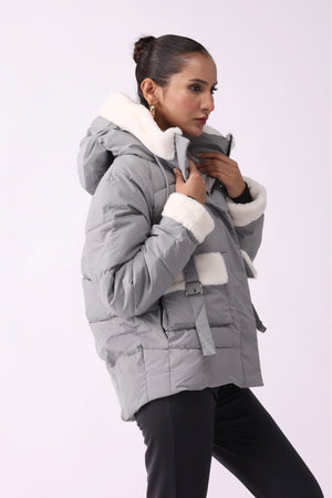 Women Hooded Puffer Jacket - Negative Apparel