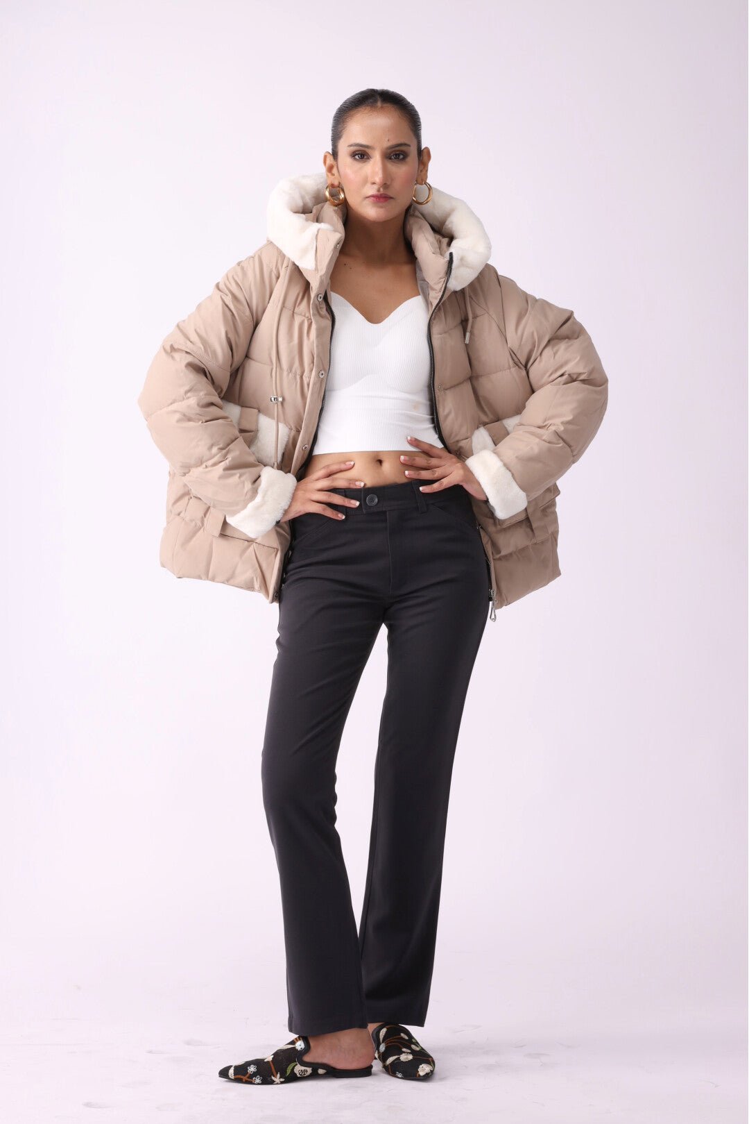 Women Hooded Puffer Jacket - Negative Apparel