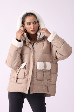 Women Hooded Puffer Jacket - Negative Apparel