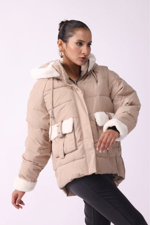 Women Hooded Puffer Jacket - Negative Apparel