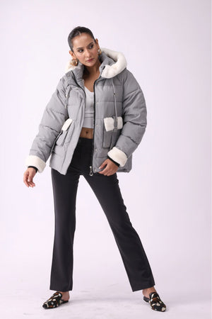 Women Hooded Puffer Jacket - Negative Apparel