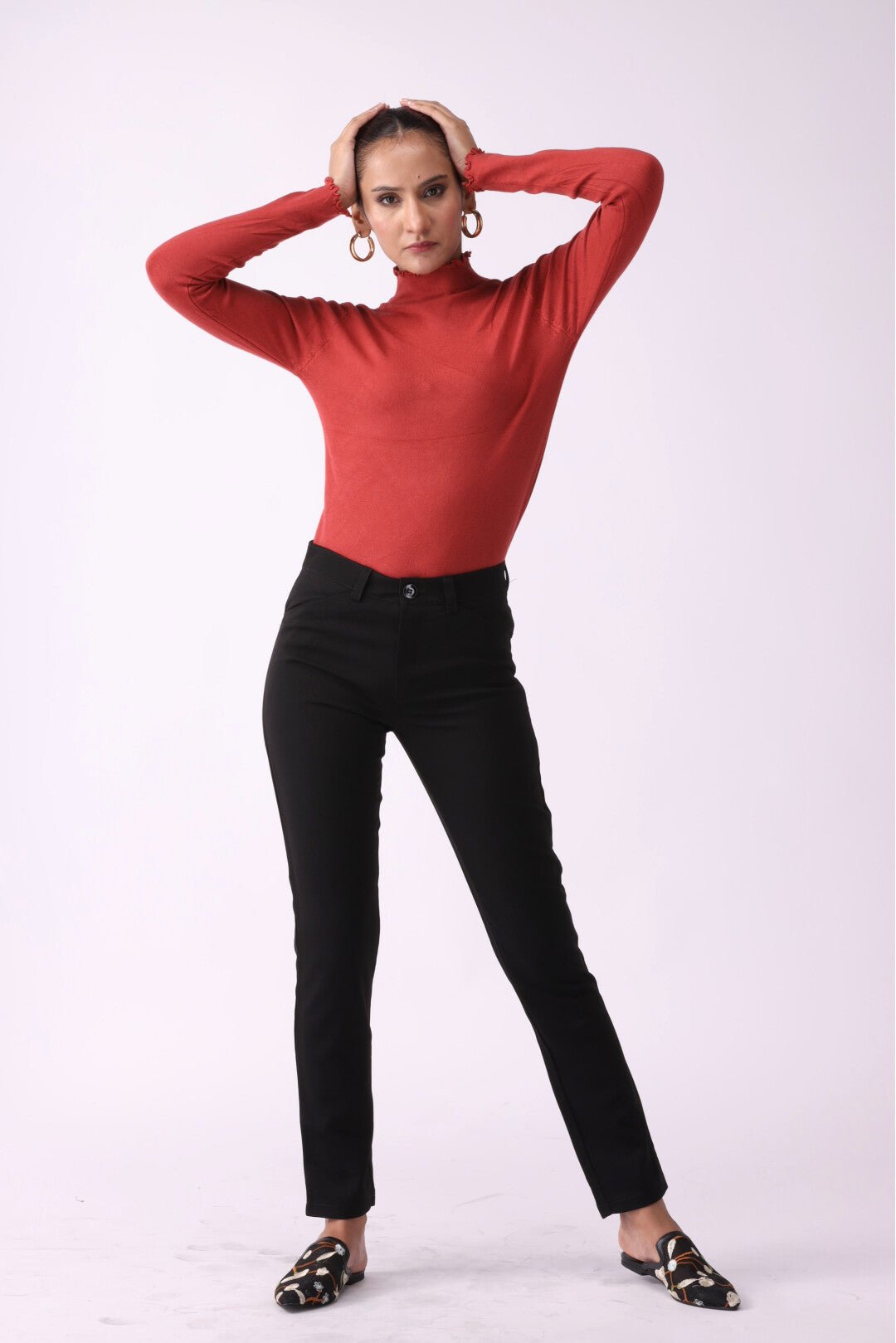 Women Mockneck Full Sleeves Shirt - Negative Apparel