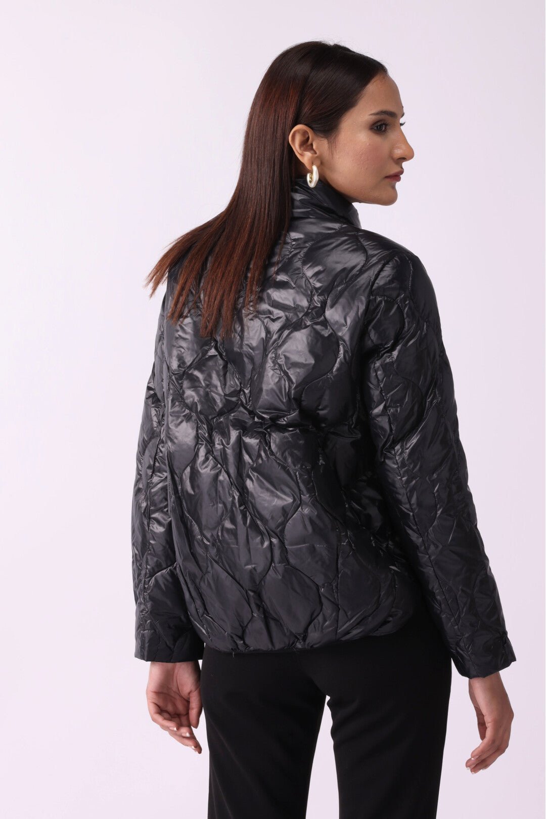 Women Padded Puffer Black Jacket - Negative Apparel