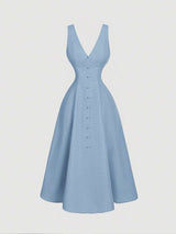 Women Sleeveless Waist-Cinched Mini Dress MOD