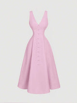 Women Sleeveless Waist-Cinched Mini Dress MOD