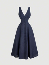 Women Sleeveless Waist-Cinched Mini Dress MOD