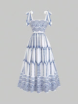 Women's Sleeveless Tie-Waist Floral Mini Dress