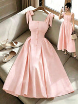 Elenzga New Arrival Tie-Shoulder Textured Bicolor Woven Midi Dress,
